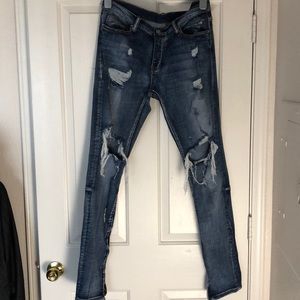 MNML M1 Stretch Skinny Fit Distressed Denim